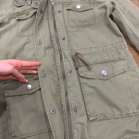 New BP. Hooded Field Military Jacket Olive Women’s Size Small - Picture 7 of 10